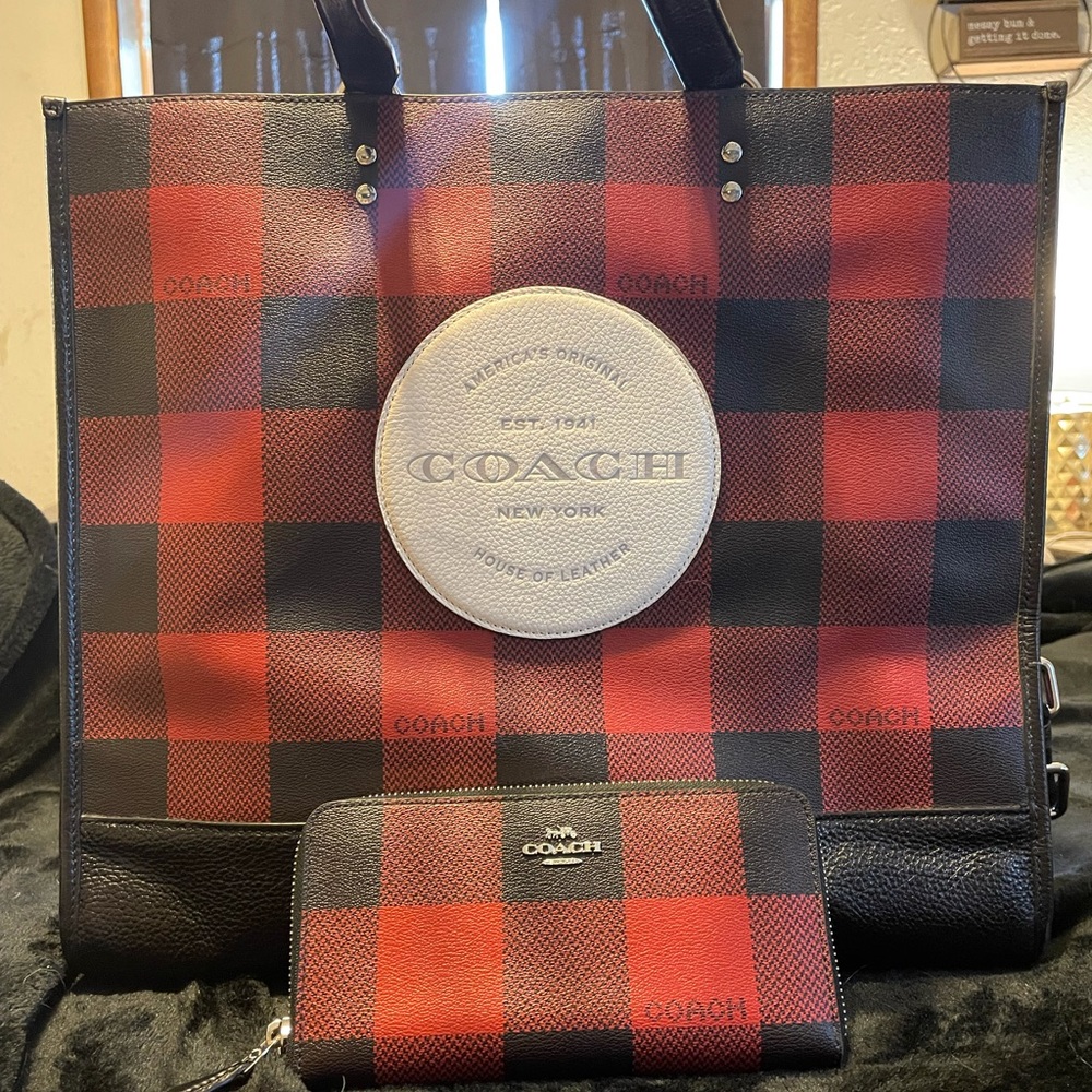 Buffalo Plaid COACH Dempsey Purse